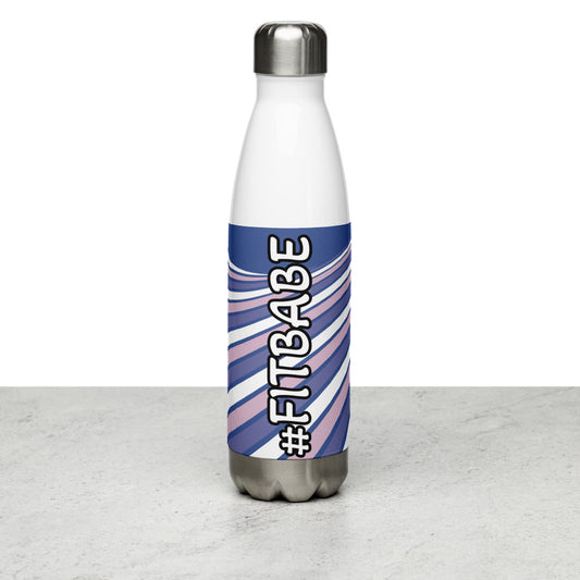 Purple Strips Water Bottle